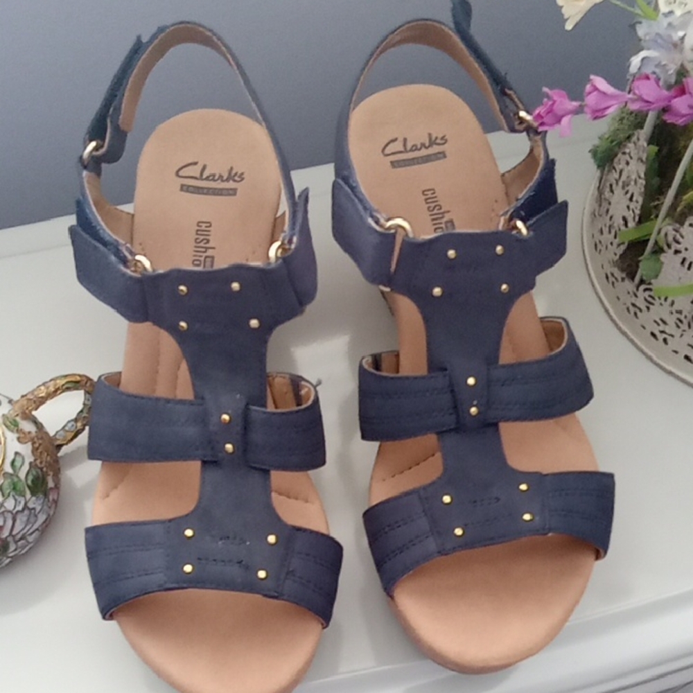 Clarks Women's Dark Blue Strappy Sandals